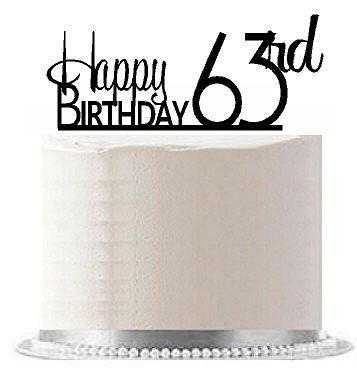 CakeSupplyShop Item#AE-167 Happy 63rd Birthday Agemilestone Elegant Cake Topper Happy 84th Birthday, Happy 98th Birthday, Happy 52 Birthday, Happy 58th Birthday, Happy 85th Birthday, Elegant Cake Topper, Happy 26th Birthday, 98th Birthday, Happy 65 Birthday