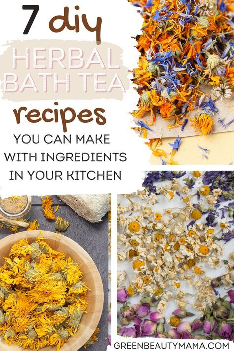 The Best Herbal Bath Tea Recipes Diy Bath Tea Recipes, Herbal Bath Recipes, Bath Tea Recipe, Homemade Bath Salts Recipe, Diy Bath Soak, Bath Soak Recipe, Bath Tea Bags, Herbal Bath Tea, Spa Recipes