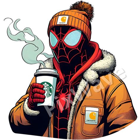 Christmas Miles Morales, Miles Morales Electricity, Miles Morales Side Profile, Miles Morales Christmas, Spiderman Coffee, Miles Morales Pfp, Spider Man Christmas, Cute Christmas Cartoon, Spiderman Christmas