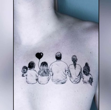 Family Tattoo Men, Family Of 5 Tattoo, Family Silhouette Tattoo, Family Of 5 Tattoo Ideas, Tattoo That Represents Family, Family Simbols Tattoo, Family Love Tattoo, Simbols Tattoo, Matching Family Tattoos