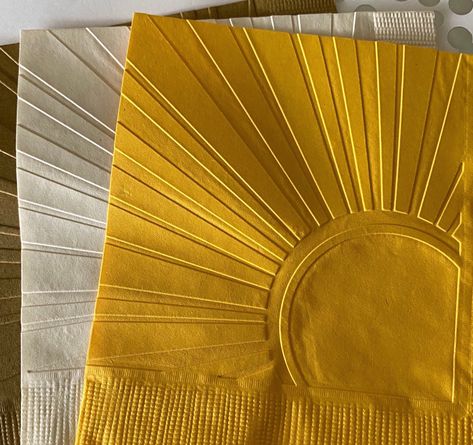 Sunny Party Theme, A Little Sunshine Is On The Way, Sunshine Centerpiece Ideas, You Are My Sunshine Birthday Party, Sunshine Garland, Paper Napkin Wedding, Sunshine Theme, Sunshine First Birthday, Napkin Wedding