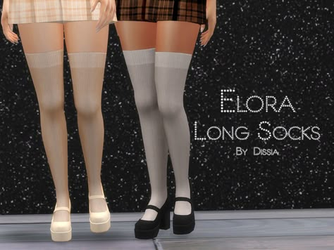 Sims 4 Long Socks, Sims Socks, Cc Shopping, Carrie Dress, Sims Clothes, Sims 4 Cc Shoes, Sims 4 Cc Folder, Striped Tights, Sims 4 Dresses