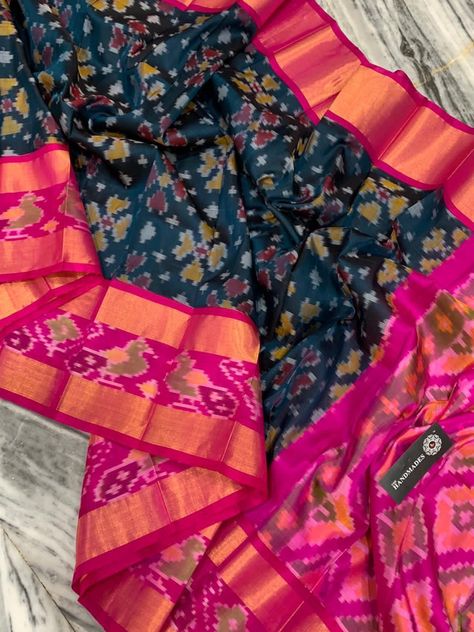 Light Weight Silk Sarees, Designer Saree Look, Ikat Sarees Silk, Ikat Blouse Designs, Sarees Design, Ikat Print Saree For Puja, Double Ikat Patola Sarees, Kerala Saree Blouse Designs, Festival Cotton Silk Ikat Print Saree