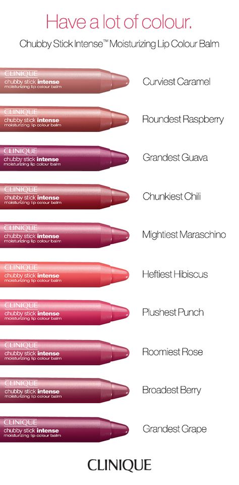 From nude to plum, there's a Clinique Chubby Stick Intense Moisturizing Lip Colour Balm for everyone. A soft cushion of colour that's not quite sheer, not quite opaque—just the perfect happy medium. Clinique Products, Plum Lip, Brown Matte Lipstick, Lip Color Shades, Hair Color Plum, Clinique Cosmetics, Lip Colours, Clinique Lipstick, Plum Lips