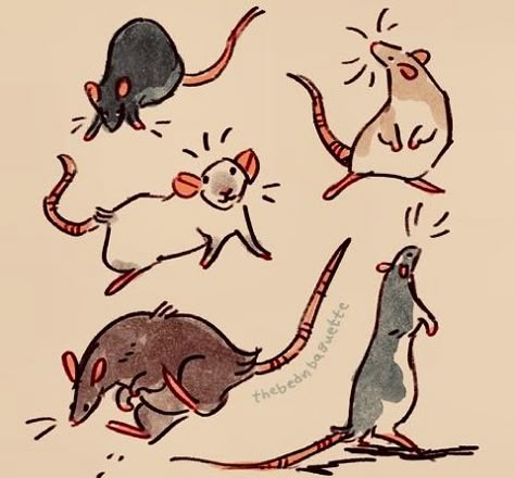 Have a great day God loves ya’! Rat Drawing Reference Sketch, Rat Side Profile, Silly Rat Doodles, Cartoon Rats Drawing, Little Creatures Drawing, How To Draw A Rat, Rat Drawings Simple, Cute Animal Animation, Drawing Rats