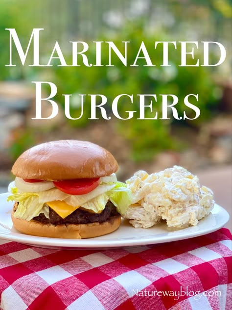 Marinated Hamburger Patties, Hamburger Marinade Recipe, Marinated Burgers, Hamburger Marinade, Burger Marinade, Hamburgers Recipes, Best Hamburgers, Juicy Hamburgers, Quick Easy Dinners