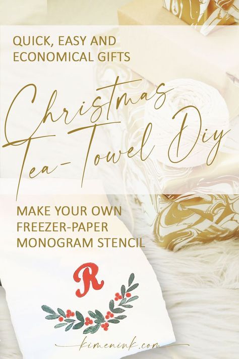 For quick, easy and economical gifts, try this Monogram Christmas Tea-Towels DIY. Using freezer-paper to cut the stencils is absolutely brilliant. Christmas Tea Towels, Monogram Stencil, Freezer Paper Stenciling, Tea Towels Diy, Freezer Paper, Christmas Monogram, Wedding Entertainment, Christmas Tea, Amazon Handmade