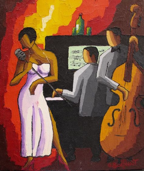 Jazz Painting, Arte Jazz, Prints Photography, Jazz Art, Dress Painting, Music Painting, Afrocentric Art, Mosaic Ideas, Rose Green