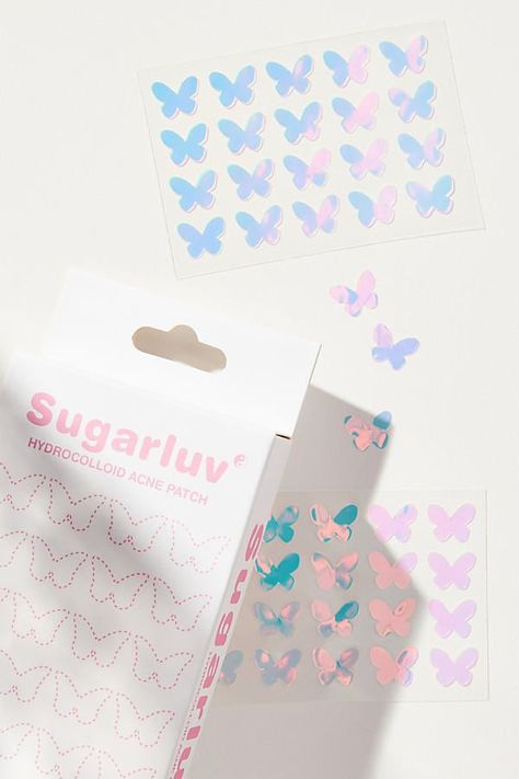 Hydrocolloid Acne Patch Holographic Butterflies Preppy Pimple Patches, Cute Pimple Patches, Skincare Organiser, Closed Comedones, Skin Blackheads, Holographic Butterfly, Acne Patches, Pimples Under The Skin, Acne Patch