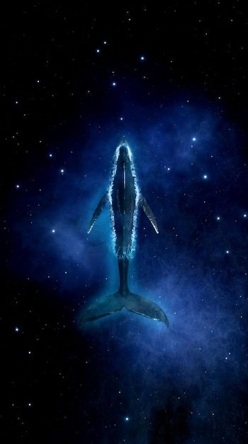 Whale Night Sky, Whales In Space, Sharks In Space, Sky Whale Wallpaper, Space Whale Art, Whale Wallpapers, Whale In Space, Whale In The Sky, Blue Whale Art