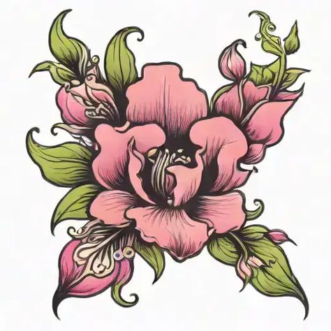 Neo-Traditional "Sweet Pea" Tattoo Idea Sweet Pea Flowers Drawing, Pea Tattoo, Sweet Pea Tattoo, Sweet Pea Flowers, Flowers Drawing, Pea Flower, Neo Traditional, Tattoo Inspo, Tattoo Idea