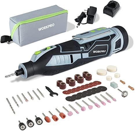 WORKPRO 12V Cordless Rotary Tool Kit, 5 Variable Speeds, Powerful Engraver, Sander, Polisher, 114 Easy Change Accessories, Craft Tool for Handmade and DIY Tortoise House, Turtle Habitat, Accessories Craft, Wood Burning Kits, Rotary Tools, Cordless Power Tools, Flat Brush, Retail Market, Rotary Tool