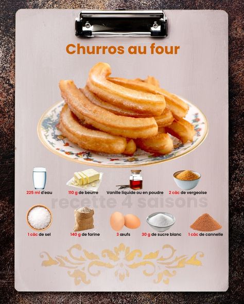 Churros au four 😋 Étape 1: Dans une... - Recette 4 Saisons Fanny Lng, Churros Au Four, Oreo, Biscuits, Jade, Dessert, Disney