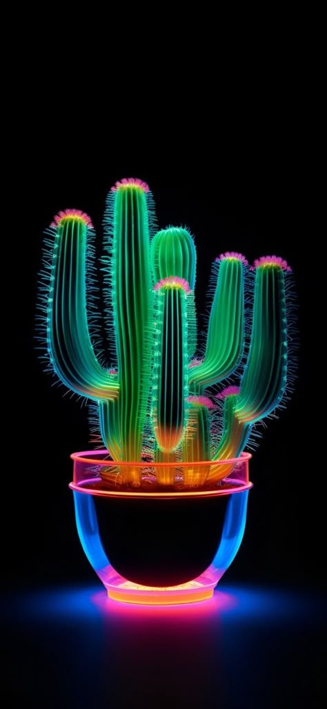 Neon Cactus, Print Screen, Computer Art, Apple Wallpaper Iphone, Phone Background, Apple Wallpaper, Screen Savers, Iphone Wallpapers, Restaurant Design