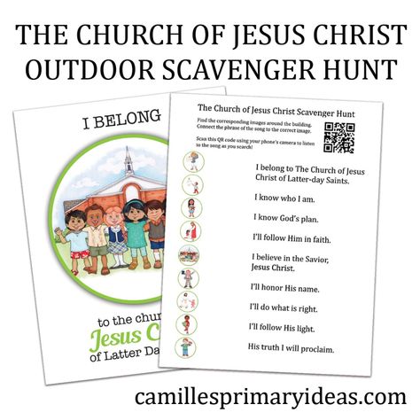 Outdoor Scavenger Hunt, Jesus Christ Song, Singing Time Ideas, Lds Primary Singing Time, Time Lessons, Church Inspiration, Primary Songs, Primary Singing Time, Primary Ideas