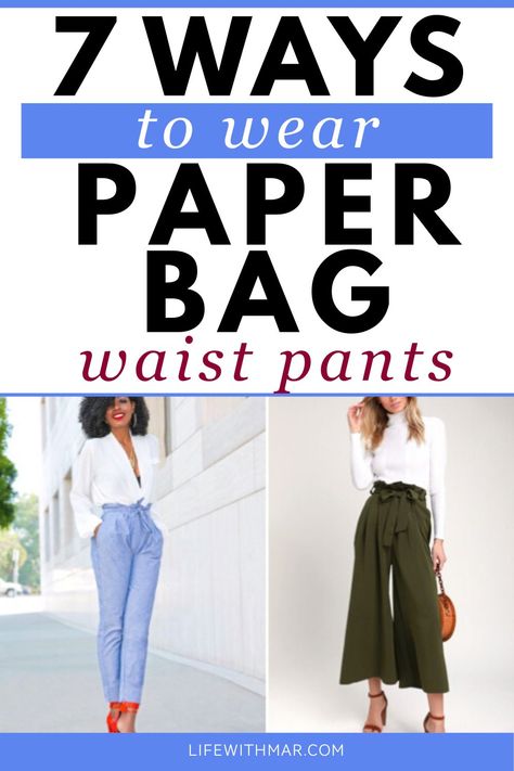 Paper Bag Pants Outfit Summer, How To Style Paperbag Pants, Paper Bag Jeans Outfit Summer, Paper Bag Waist Pants Outfit Work, Tying Paper Bag Pants, Paper Waist Pants Outfit, How To Style Paper Bag Jeans, Paper Bag Waist Jeans Outfit, Paperbag Pants Outfit Fall