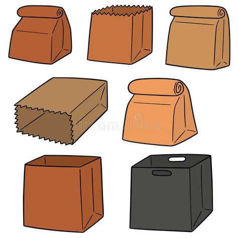 Paper Bag Drawing Ideas, Gacha Bag Prop, Paper Bag Illustration, Paper Bag Drawing, Gacha Items, Bag Drawing, Gacha Props, Cartoon Doodle, Bag Illustration