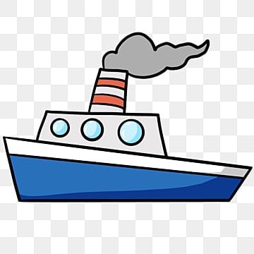 Ship Drawing For Kids, Ferry Drawing, Drawing Ship, Ship Clipart, Water Png, Blue Clipart, Truck Icon, Ship Vector, Lip Drawing