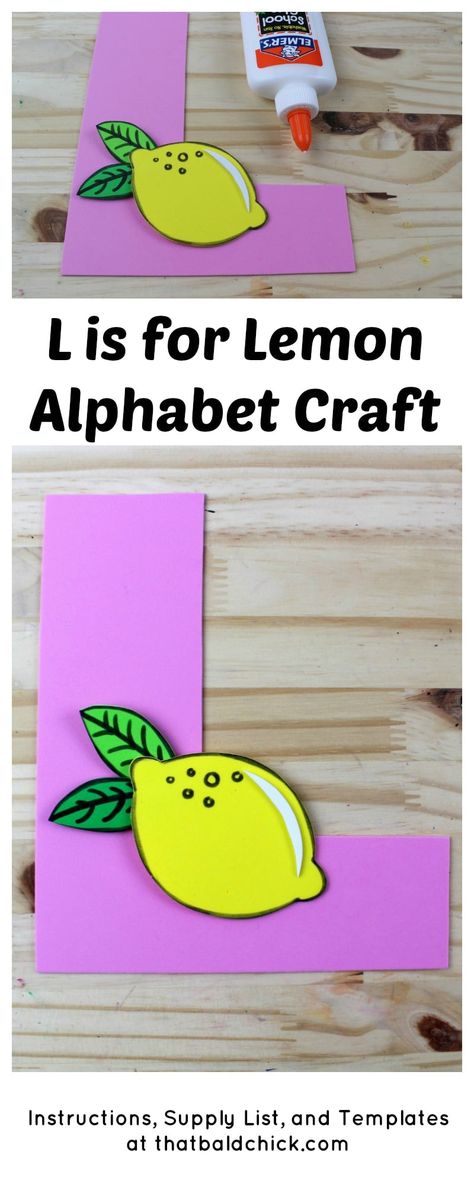 L Is For Lemon, Letter L Crafts, Lemon Crafts, Alphabet Letter Crafts, Letter Crafts, Lemon Art, Alphabet Crafts, Letter Of The Week, Daycare Crafts