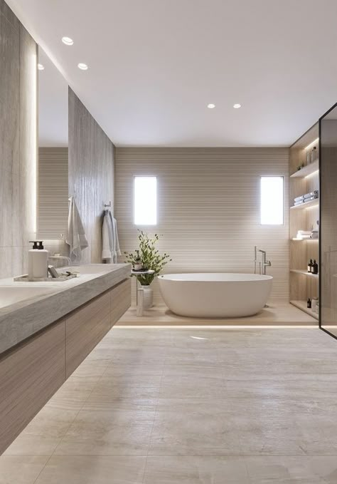 Master Bathrooms Luxury, Modern Master Bathrooms, Country Bathroom Designs, Luxury Bathroom Tiles, Minimalist Bathroom Design, Baths Interior, Large Bathroom, Contemporary Bathroom Designs, Washroom Design