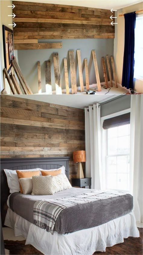 Natural Shiplap Wall Bedroom, Shiplap Wall Natural Wood, Entryway Ideas Wood Wall, Pallet Wood Wall Ideas, Cabin Bedroom Wall Ideas, Staggered Wood Wall, Staggered Shiplap Wall, Palet Wall Ideas, Natural Wood Shiplap Wall