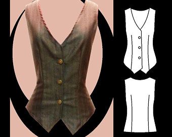 Easy to follow fun fashionable sewing patterns by BooLeHeart Scholar Fashion, Ladies Waistcoat, Waistcoat Pattern, Vest Sewing Pattern, First Sewing Projects, Womens Waistcoat, Waistcoat Woman, Historic Clothing, Vest Pattern