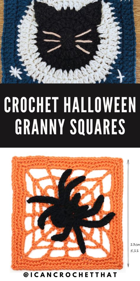 Inject some spooky elegance into your home with our top picks of Halloween Crochet Granny Squares! These squares are a fantastic starting point for various Halloween crochet projects that are both eerie and exquisite. Crochet Granny Square Halloween Sweater, Cobweb Granny Square, Halloween Granny Square Crochet Patterns Free, Spider Web Granny Square Pattern, Pumpkin Granny Square Crochet, Spiderweb Granny Square Pattern, Beetle Granny Square, Halloween Crochet Stitches, Crochet Granny Square Halloween