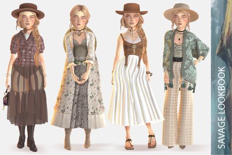 Western style lookbook sims 4 Sims 4 Cc Country Clothes Patreon, Sims 4 Cowboy Clothes, The Sims 4 Western Cc, Sims 4 Yellowstone, Sims 4 Farm Outfits, Farmer Cc Sims 4, Sims4 Ranch Cc, Ts4 Western Cc, Ts4 Country Cc