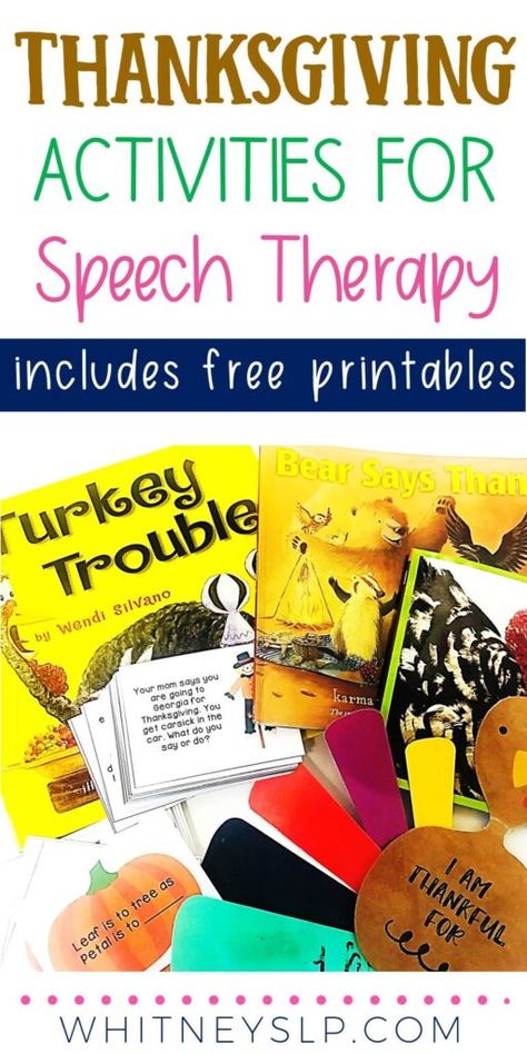 Thanksgiving Speech Therapy Activities, Thanksgiving Therapy Activities, Following Directions Games, Thanksgiving Speech Therapy, Speech Therapy Thanksgiving, Thanksgiving Speech, Aba Ideas, Speech Therapy Free, Thanksgiving Read Aloud