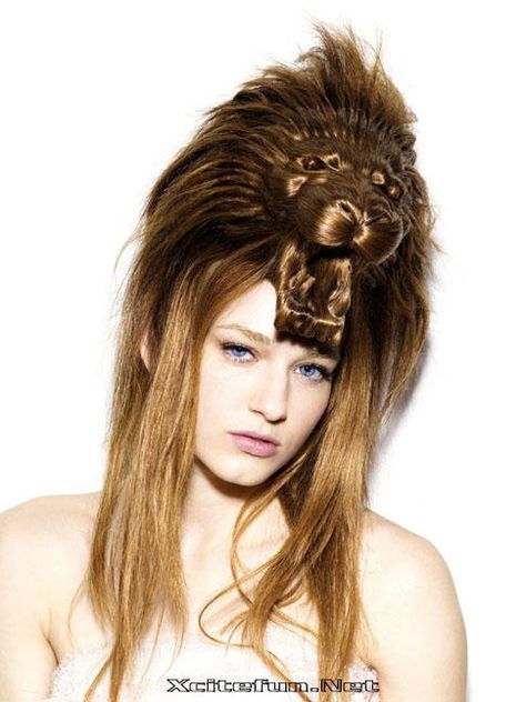 hairstyle, lion, art, animal, wild hair Chignon Updo, Avant Garde Hair, Wild Hair, Creative Hairstyles, Popular Hairstyles, Crazy Hair, Hair Humor, Bad Hair, Hair Art