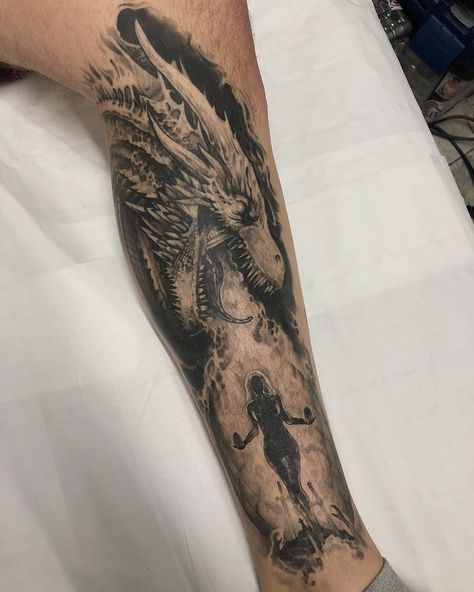 Got a Healed shot of this #gameofthrones #tattoo #targaryen #daenerystargaryen piece on @craigycraigooo done using @inkjecta #inkjecta… Dragon Tattoo Game Of Thrones, Game Of Thrones Tattoo Ideas, Daenerys Targaryen Tattoo, Leg Tattoos For Men, Drogon Game Of Thrones, Targaryen Tattoo, Lotr Tattoo, Game Of Thrones Tattoo, Dragons Tattoo