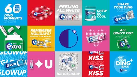 Extra Chewing Gum, Gum Brands, White Friday, Instagram Branding Design, Master Brand, Pop Art Fashion, New Branding, Chewing Gum, Dental Hygiene