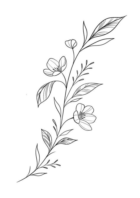 Fine Line Flower Drawings, Flash Sheets Tattoo, Floral Tattoo Flash, Vine Flower Tattoo, Fineline Flower Tattoo, Fineline Flowers, Fine Line Flower Tattoo, Fineline Tattoo Ideas, Black And White Flower Tattoo