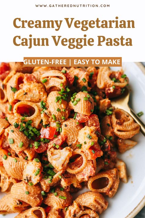 Cajun Pasta Recipes Vegetarian, Cajun Veggie Pasta, Vegetarian Cajun, Cajun Pasta Recipes, Veggie Pasta Recipes, Pasta Vegetarian, Weeknight Pasta, Summer Pasta Recipes, Cajun Pasta