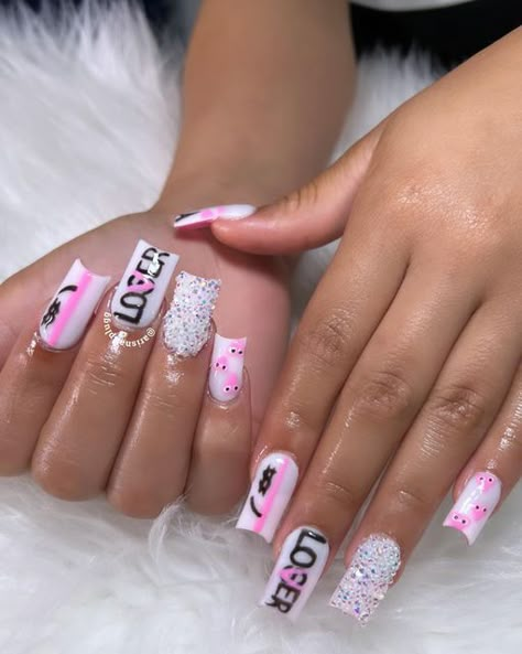 Kaw Nails, Girly Acrylic, Acrylic Toe Nails, Acrylic Nail Set, Classy Bedroom, Hard Nails, Blue Acrylic Nails, Colored Acrylic Nails, White Acrylic Nails