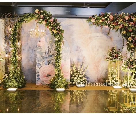 Butterfly Theme Stage Decoration, Sangeet Backdrop Stage Decorations, Acrylic Mandap Decor, Sangeeth Backdrop Stage Decorations Indoor, Stage Backdrop Design, Marriage Stage Decoration Indian Flower, Sri Ganesh, Cradle Ceremony, Reception Stage Decor