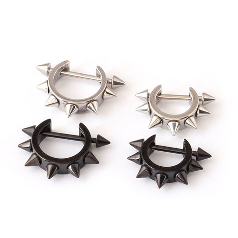 2pcs D shaped Punk Rock Men women Taper Spike Rivet Ear Hoop Pierced Earring-in Stud Earrings from Jewelry & Accessories on Aliexpress.com | Alibaba Group Punk Rock Men, Edgy Earrings, Unisex Earrings, Body Jewelry Piercing, Bold Earrings, Estilo Punk, Style Punk, Men Earrings, Tragus