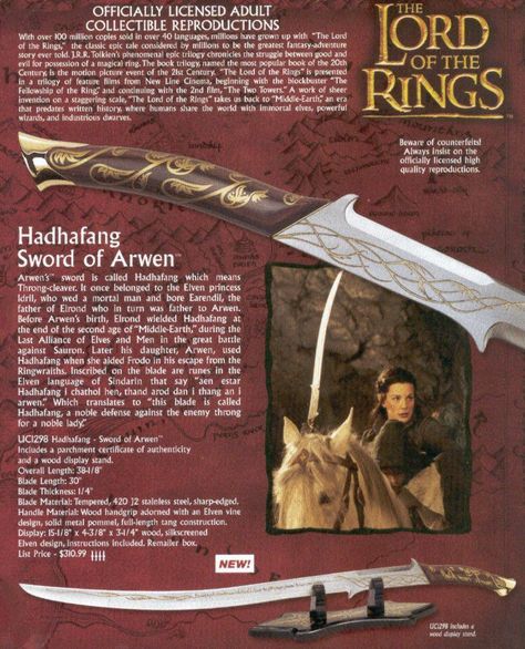 Arwen's sword Hadhafang- Lord of the Rings - Fellowship of the Ring - Liv Tyler Hadhafang Tattoo, Lotr Tattoo, Lotr Costume, Tolkien Art, Travel Clothes, Fellowship Of The Ring, Liv Tyler, Great Love Stories, The Lord Of The Rings