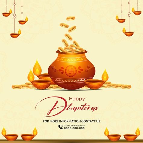 Creative banner design of indian festiva... | Premium Vector #Freepik #vector #dhanteras #happy-dhanteras #shubh-dhanteras #diwali-lights Dhanteras Creative, Creative Banner Design, Creative Banners, Happy Dhanteras, Innovative Packaging, India Culture, Happy May, Goddess Lakshmi, Indian Festivals