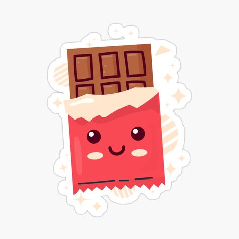 Get my art printed on awesome products. Support me at Redbubble #RBandME: https://www.redbubble.com/i/sticker/cute-chocolate-bar-by-cocoolcartoon/78169093.EJUG5?asc=u Chocolate Sticker Design, Cute Chocolate, Chocolate Sticker, Kawaii Quotes, Dairy Milk Chocolate, Chocolate Day, Chocolate Wrappers, Cute Doodles Drawings, Easy Doodles Drawings