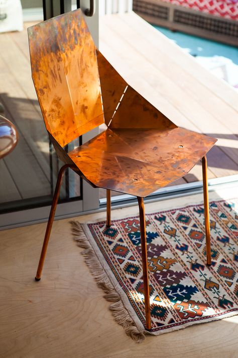 New Work: JB for AirBnB // Photo by Laure Joliet Copper Chair, Bird Room, Foldable Furniture, Justina Blakeney, Chair Decor, Gorgeous Interiors, Blu Dot, Home Organization Hacks, Decorating Small Spaces