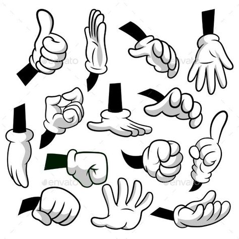 Hands With Gloves, Cartoon Gloves, Parts Of Body, Cartoon Hands, Mickey Hands, Hand Gestures, Hand Drawing Reference, Hand Gesture, Hand Images