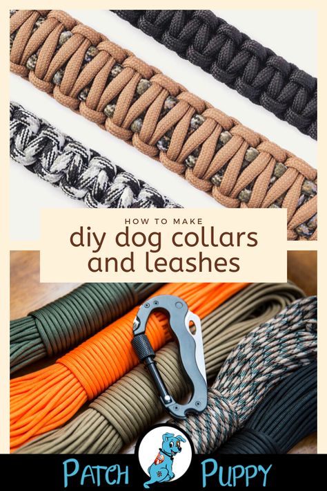 Diy Dog Supplies, How To Make Dog Leashes, How To Make A Dog Collar, Paracord Dog Leash Diy, Macrame Dog Collar Diy, Paracord Dog Collar Diy, Diy Dog Leash, Diy Leather Dog Collar, Dog Leash Diy