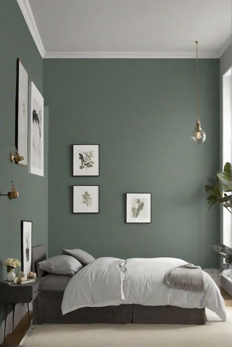 home decor interior, designer wall paint, interior bedroom design, kitchen designs Sw Dovetail Bedroom, Pewter Green Paint Color, Sw Pewter Green Bedroom, Green Bedroom Sherwin Williams, Sw Stardew Paint, Pewter Green Sherwin Williams Bedroom, Trending Bedroom Paint Colors 2024, Pewter Green Bedroom, Green Color Palette Bedroom