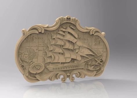 Ship in Frame 3D model STL for CNC Router Engraver Relief Aspire 3D model 3D printable | CGTrader 3d Router, Dxf Files Cnc, Mirrored Picture Frames, Cnc Machine Tools, Cool Wood Projects, 3d Pictures, Cnc Projects, Wood Carving Patterns, Mirror Photo