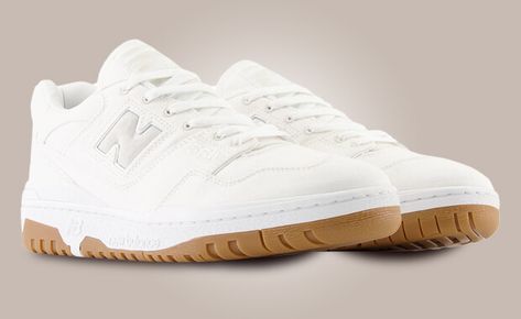 New Balance offers up a clean white canvas 550 with a gum sole. Find release info and images here. Motion Logo, New Balance White, Aime Leon Dore, Sneaker Release, Sole Sneakers, Latest Sneakers, Red Suede, White Canvas, Canvas Set