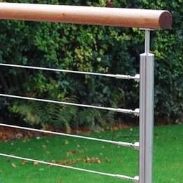 Wire Balustrade, Decking Fence, Outdoor Staircase, Metal Handrail, Stainless Steel Balustrade, Oak Handrail, Trellis System, Wire Trellis, Steel Balustrade