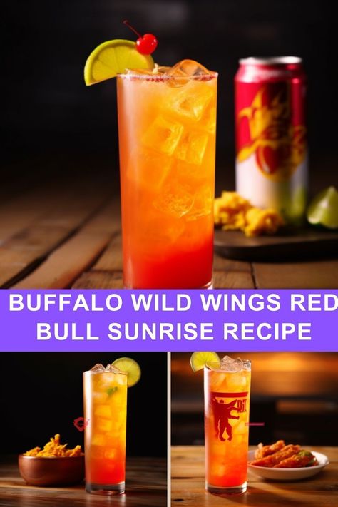 Red Bull Mixed Drinks Non Alcoholic, Red Bull Drinks Recipes, Drinks With Red Bull, Hennessey Drink, Red Bull Sunrise Drink, Red Bull Gives You Wings, Sunrise Drink, Buffalo Wild Wings Sauces, Sour Drink