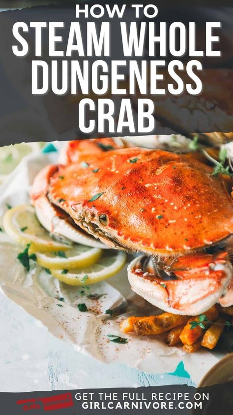 🦀 Steamed Whole Dungeness Crab: Seafood Perfection Made Easy! 🍽️ Whole Crab Recipes Easy, Steamed Crab, Whole Crab Recipes, Deviled Crab Recipe, Cooking Dungeness Crab, Crab Recipes Easy, Dungeness Crab Recipes, Steak Toppings, Crab Cake Sandwich