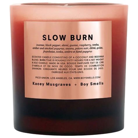 Coffee-Table Candle: Boy Smells Slow Burn Candle Slow Burn Candle, Boy Smells Candle, Boy Smells Candles, Coffee Table Candles, Boy Smells, Long Lasting Candles, Paraffin Candles, Scented Candles Luxury, Kacey Musgraves